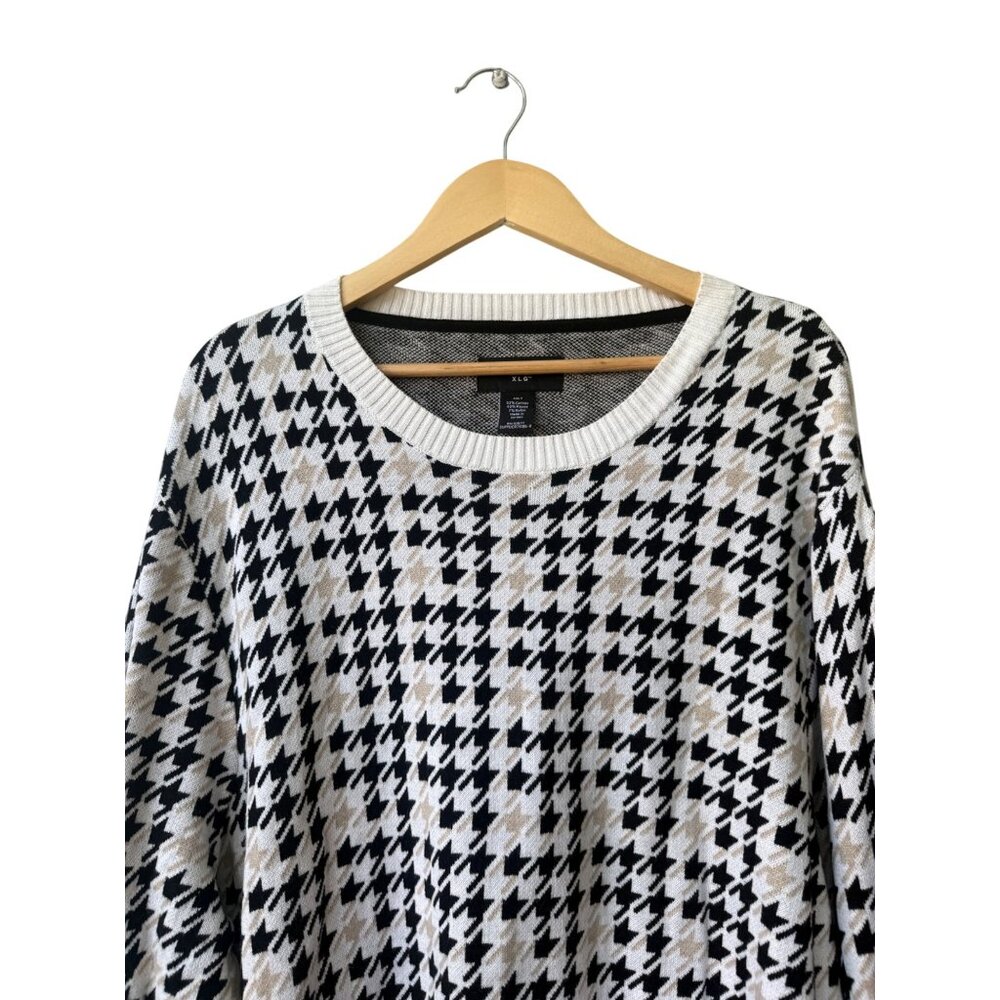Shaquille O'Neal Mens Houndstooth Sweater Size 4XL Tall Printed Crewneck Winter - Picture 2 of 9